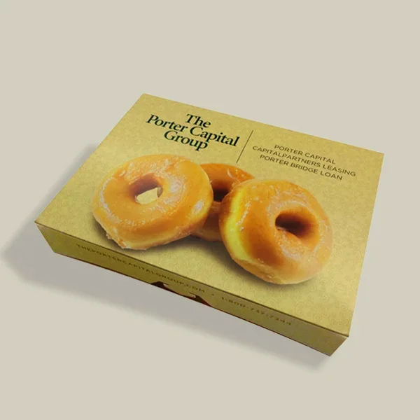Bagel Boxes — custom bakery boxes by Packmio Bagel Boxes photographed at an angle to show the board thickness