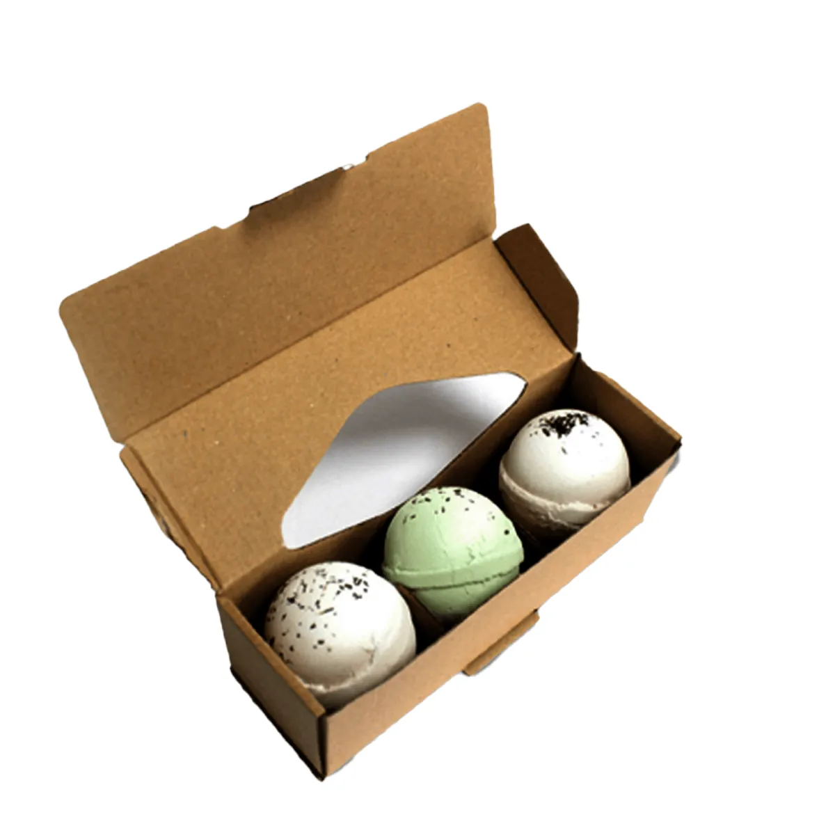 Bath Bomb Boxes — custom cosmetic boxes by Packmio Bath Bomb Boxes beside the product it was made to hold